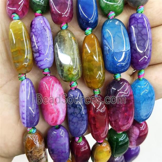 Natural Veins Agate Beads Mixed Color Dye Freeform