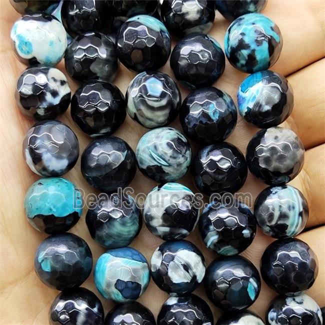 Fire Agate Beads Faceted Round Dye