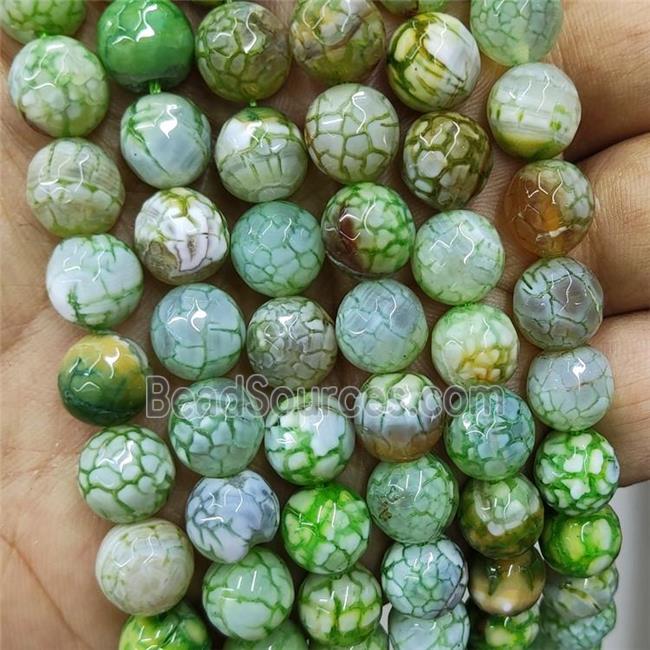 Olive Veins Agate Beads Dye Faceted Round