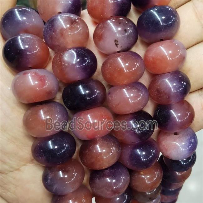 Purplepink Jade Beads Dye Smooth Rondelle