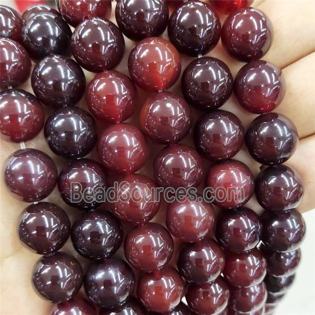 Natural Red Agate Beads Dye Smooth Round