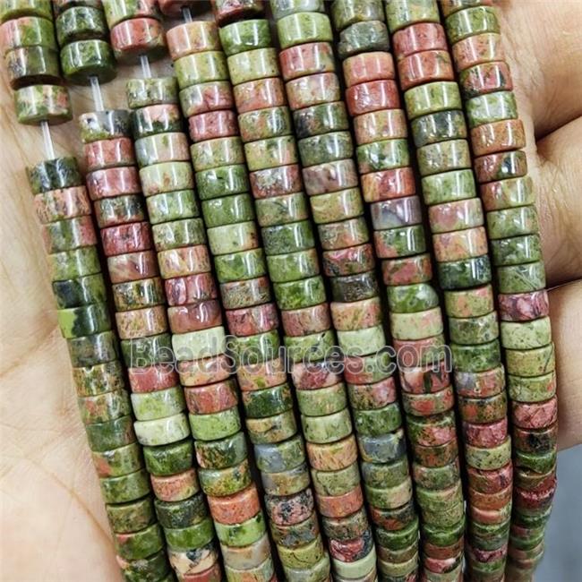 Natural Unakite Heishi Beads