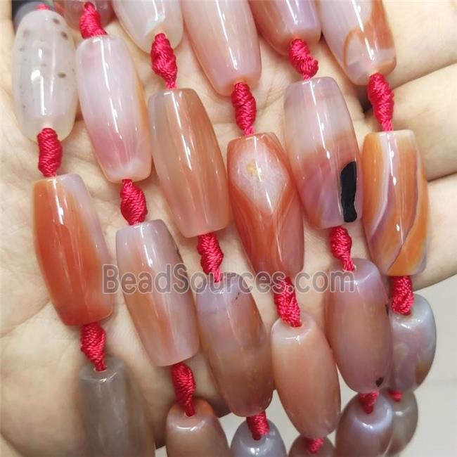 Natural Agate Rice Beads Red Dye