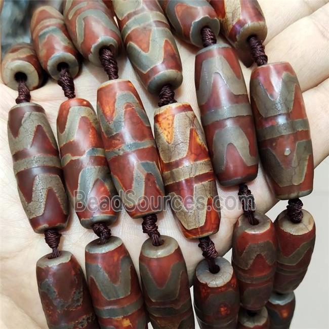 Tibetan Agate Rice Beads Red