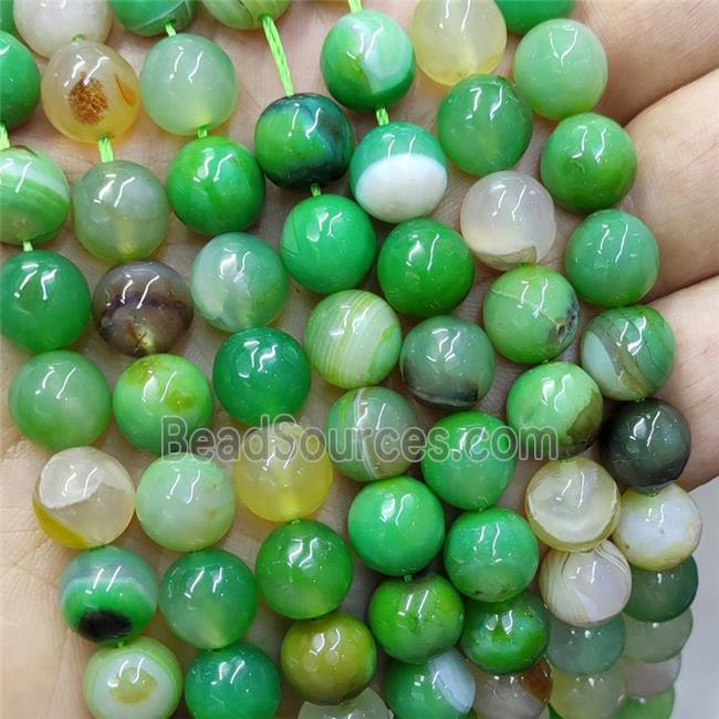 Natural Agate Beads Green Dye Faceted Round