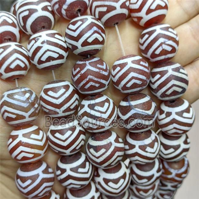 Tibetan Agate Beads Red Round