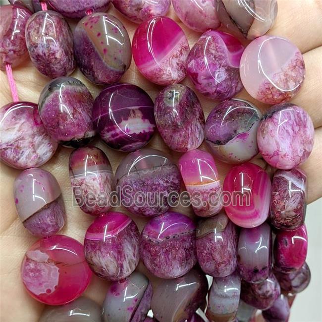 Druzy Agate Coin Beads Hotpink Dye