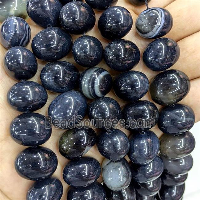 Natural Stripe Agate Egg Beads Inkblack Dye