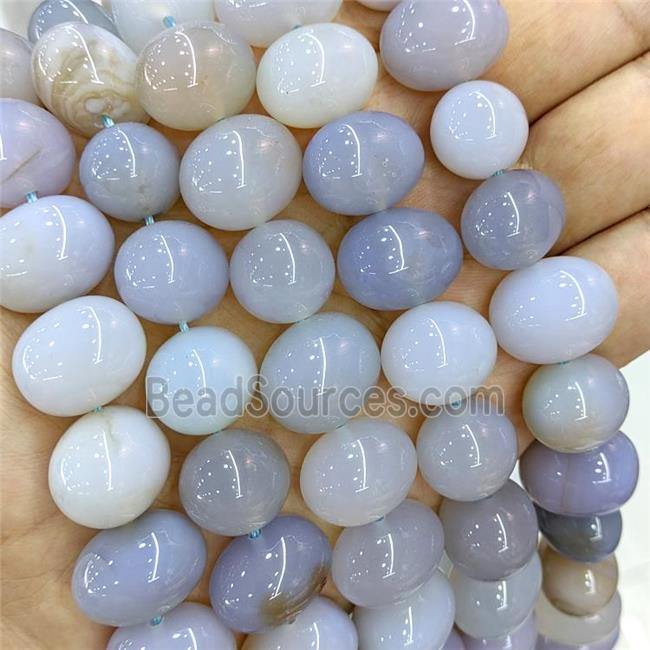 Natural Stripe Agate Egg Beads Gray