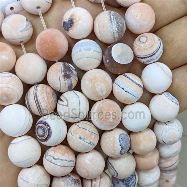 Fire Agate Beads Matte Round