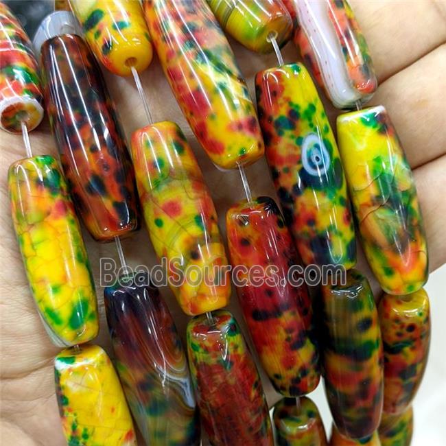 Natural Agate Rice Beads Multicolor Dye