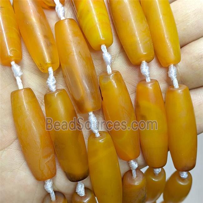 Natural Agate Rice Beads Golden Dye