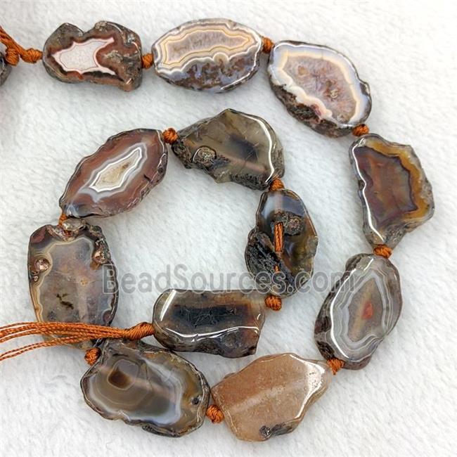 Natural Botswana Agate Slice Beads Red Freeform