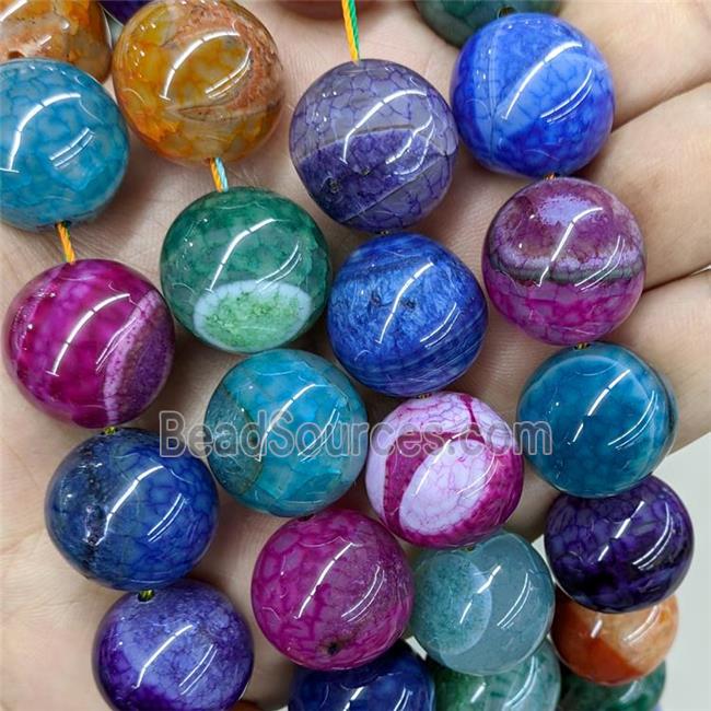 Natural Agate Druzy Beads Dye Smooth Round Mix Color