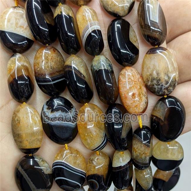 Yellow Druzy Agate Oval Beads Dye