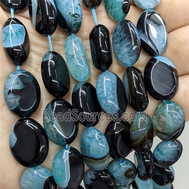 Blue Druzy Agate Oval Beads Dye