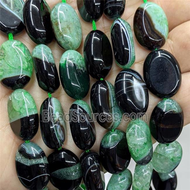 Green Druzy Agate Oval Beads Dye