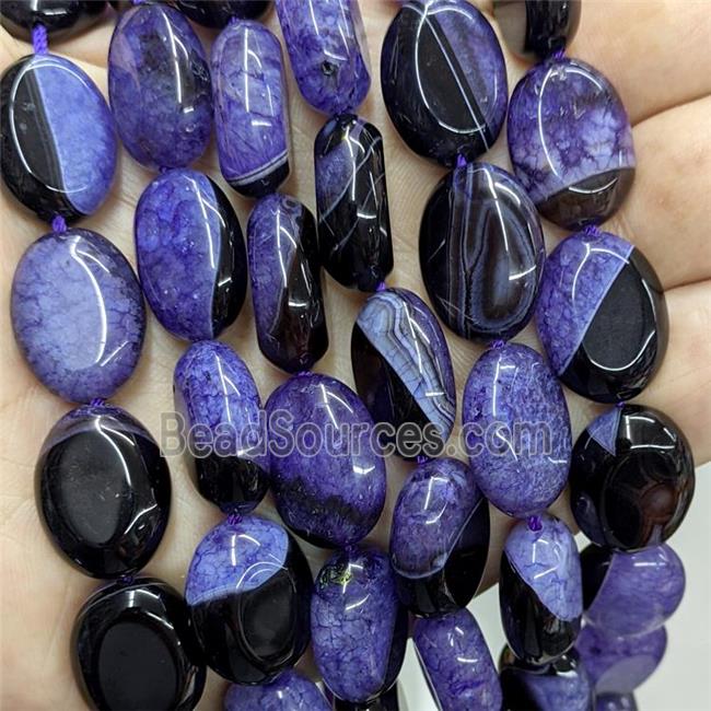 Purple Druzy Agate Oval Beads Dye