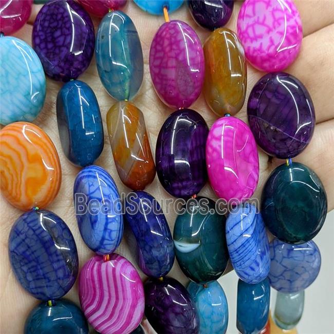 Natural Agate Oval Beads Dye Mix Color