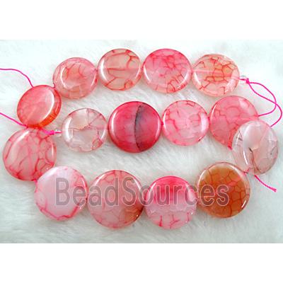 red veins Agate beads, circle