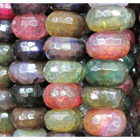 veins Agate Stone beads, faceted abacus, mixed color