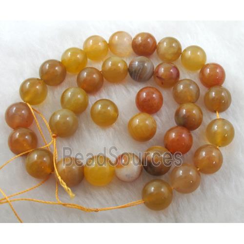 round orange Agate beads