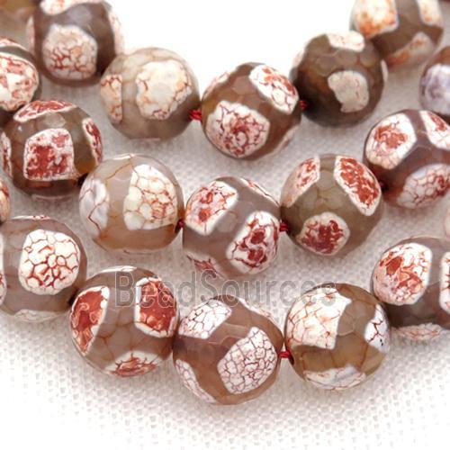 tibetan style tortoise Agate beads, faceted round