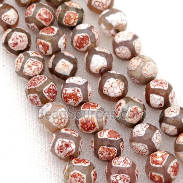 tibetan style tortoise Agate beads, faceted round