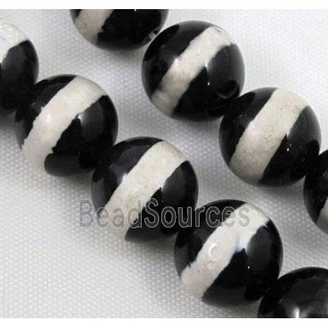 tibetan style Dzi agate beads, round