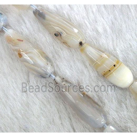 agate bead, faceted teardrop