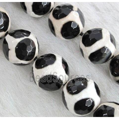 tibetan style Agate Beads, football, faceted round