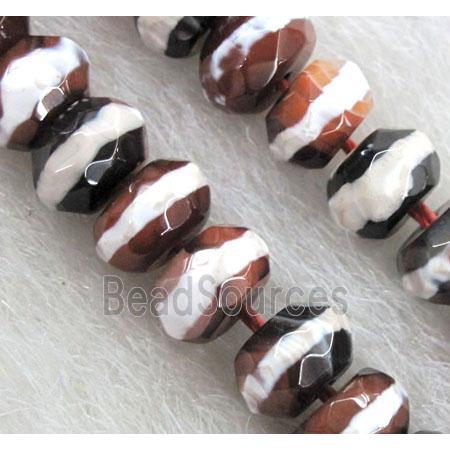 tibetan style agate beads, faceted rondelle