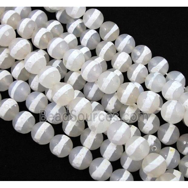 tibetan style Agate beads, faceted round