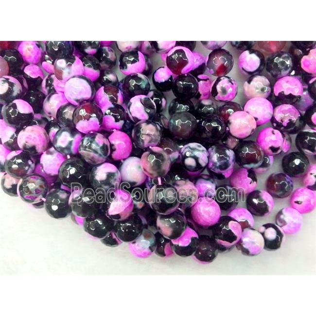 hotpink Dichromatic Agate beads, faceted round