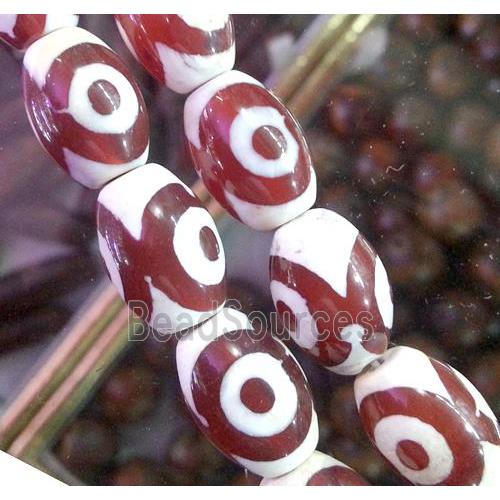 tibetan style Agate Bead, barrel, red