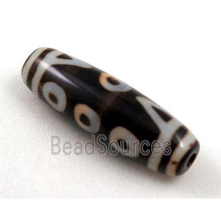 natural tibetan Dzi beads, barrel