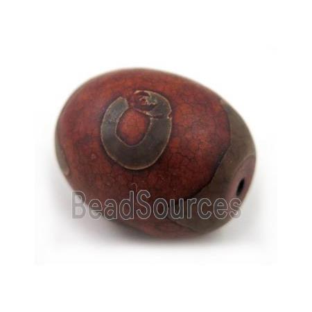 natural tibetan Dzi beads, barrel