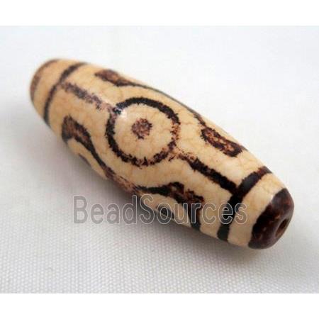 natural tibetan Dzi beads, barrel