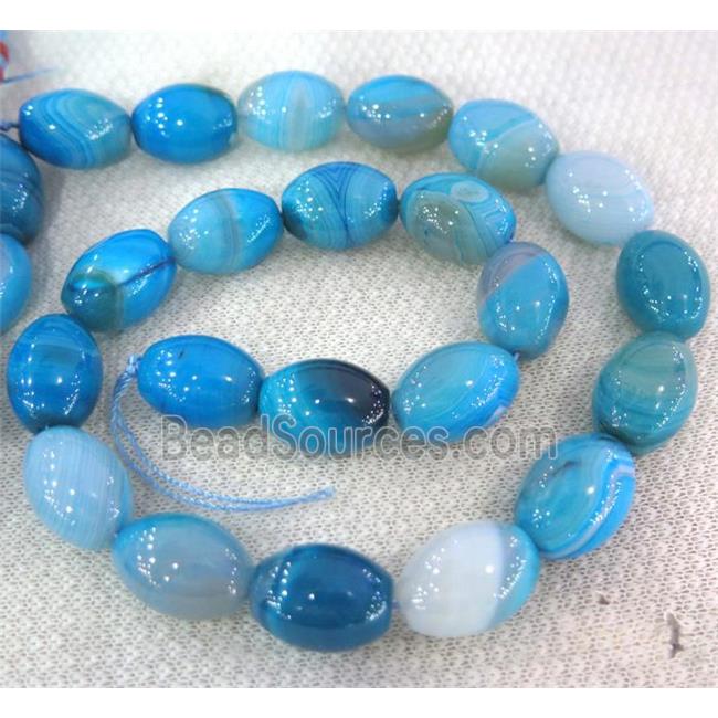 blue stripe agate bead, barrel