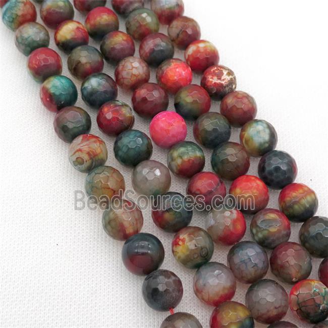 dichromatic Agate Beads, colorful, faceted round