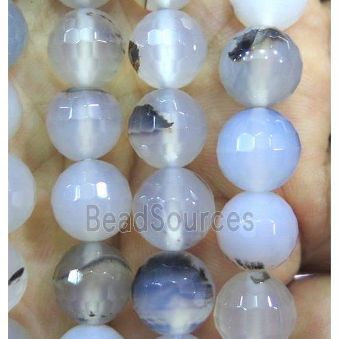 Natural Heihua Agate beads, faceted round