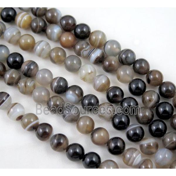 round coffee strip Agate Beads