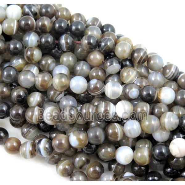 round coffee strip Agate Beads