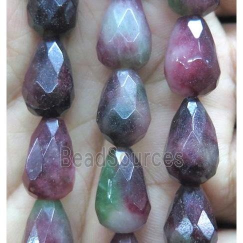 agate bead, faceted teardrop