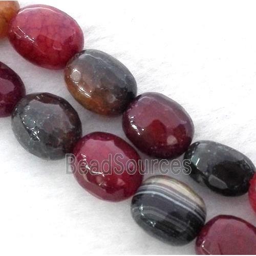 agate beads, faceted oval, mix color