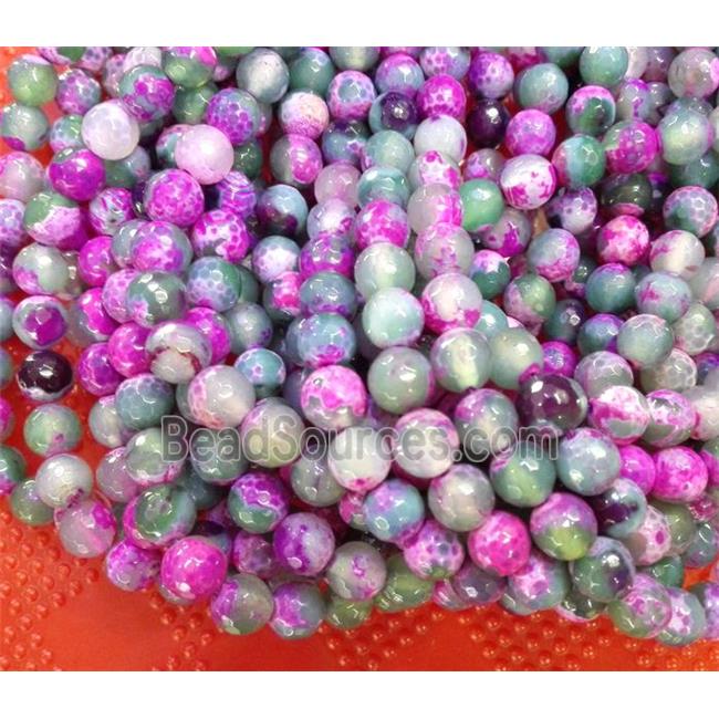 Dichromatic Agate beads, faceted round, green