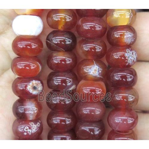 red agate beads, rondelle