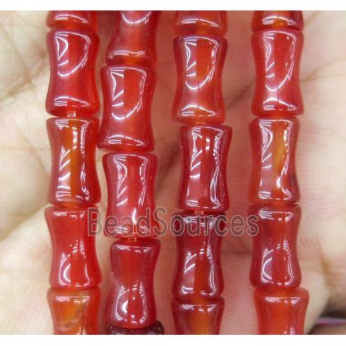 red agate bead, bamboo