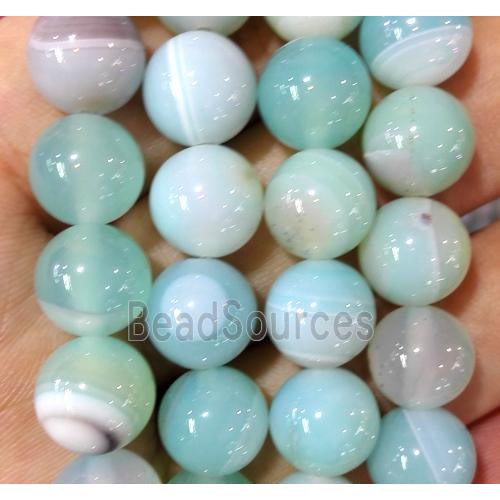 striped agate bead, round