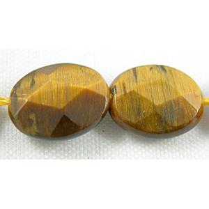 Tiger eye beads, Faceted Oval briolette